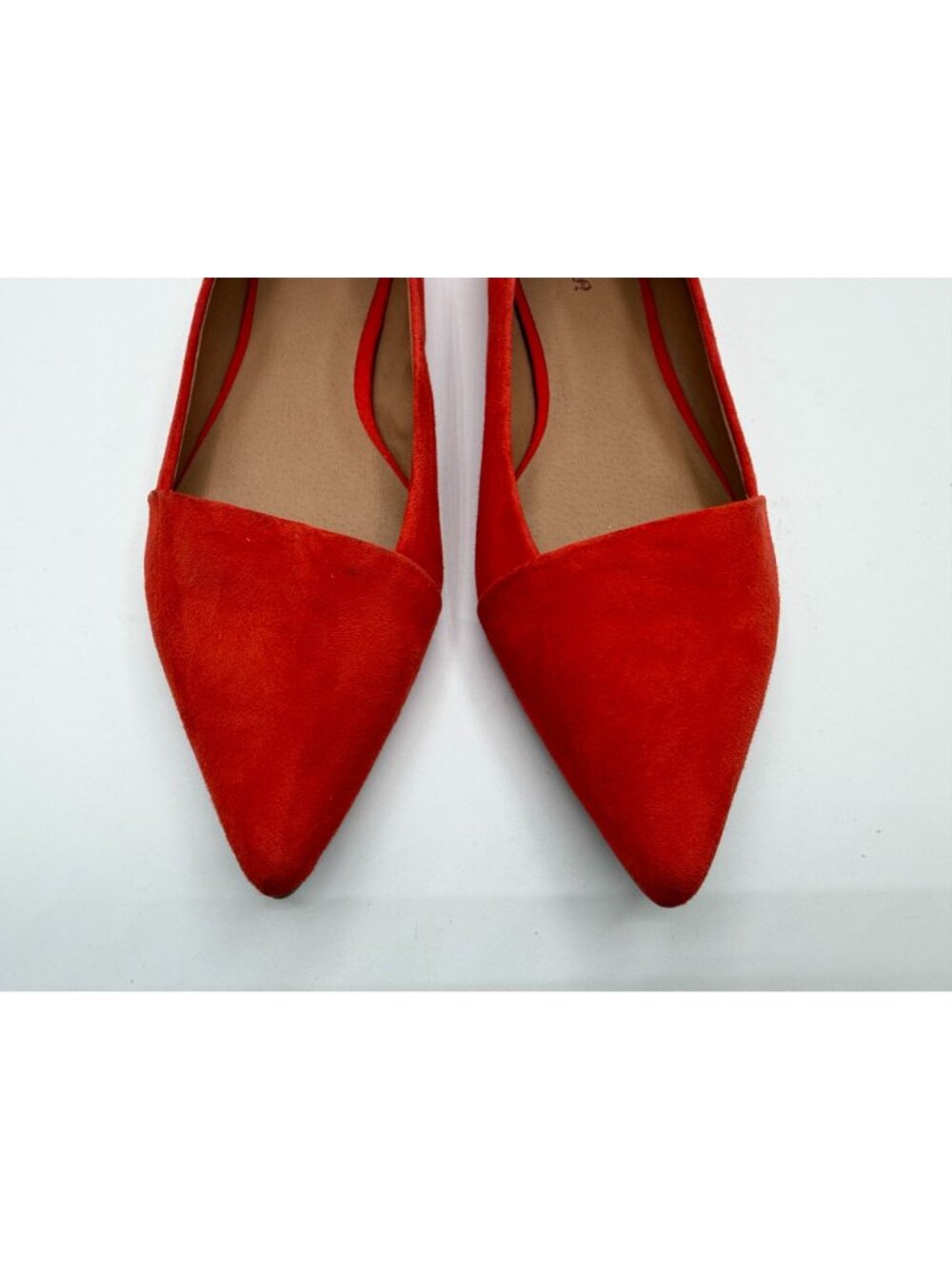 Crown Vintage Noelle Ballet Flats Women Size 10M Orange Suede Pointe Toe Shoes - Picture 5 of 15